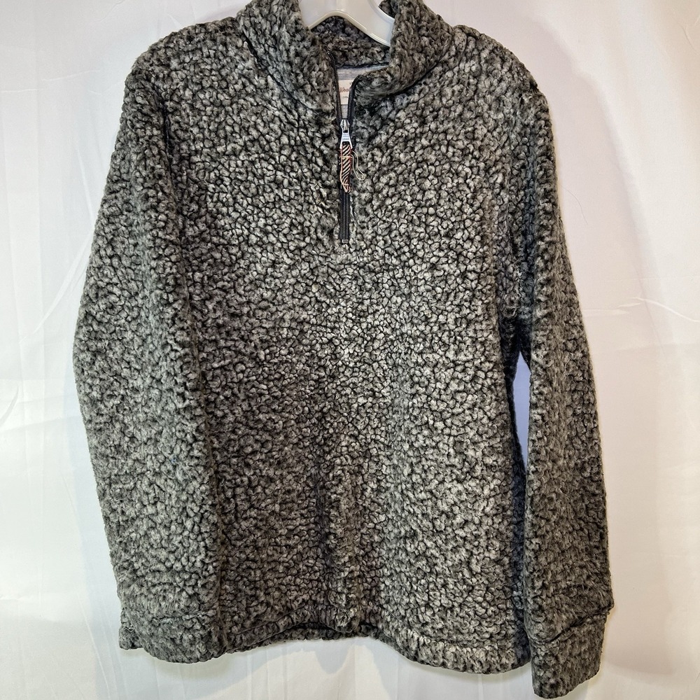 Women's L Pullover‎ Original Weatherproof Vintage Gray 1/4 Zip Sherpa Sweater
